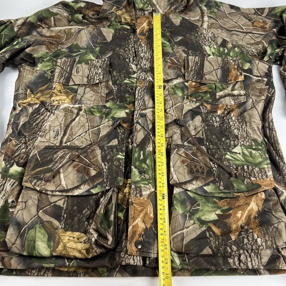 Walls Real tree Hardwoods Heavy Canvas Fleece Lined Hunting Coat Sz L Tall  Rips - Picture 8 of 16